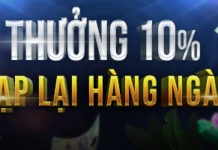 THƯỞNG 10% NẠP LẠI HÀNG NGÀY TẠI SLOT GPI
