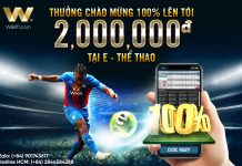 THƯỞNG 100% CHÀO MỪNG LÊN TỚI 2,000,000 VND TẠI E-THỂ THAO W88