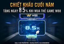CHIẾT KHẤU CUỐI NĂM – TẶNG NGAY 8.5% KHI MUA THẺ GAME W88