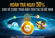 HOÀN TRẢ 50% CHO VÉ CƯỢC THUA ĐẦU TIÊN TẠI SỐ ĐỀ W88