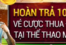 HOÀN TRẢ 100% CHO VÉ CƯỢC THUA ĐẦU TIÊN TẠI THỂ THAO MỖI NGÀY