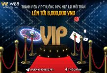 THÀNH VIÊN VIP – THƯỞNG 10% NẠP LẠI MỖI TUẦN LÊN TỚI 8,000,000 VND