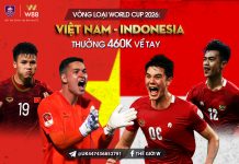 VÒNG LOẠI WORLD CUP: VIỆT NAM VS INDONESIA – NHẬN THƯỞNG 460K VỀ TAY