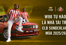 W88 TRỞ THÀNH ĐỐI TÁC TÀI TRỢ CHÍNH THỨC CÂU LẠC BỘ SUNDERLAND MÙA GIẢI 2025/26